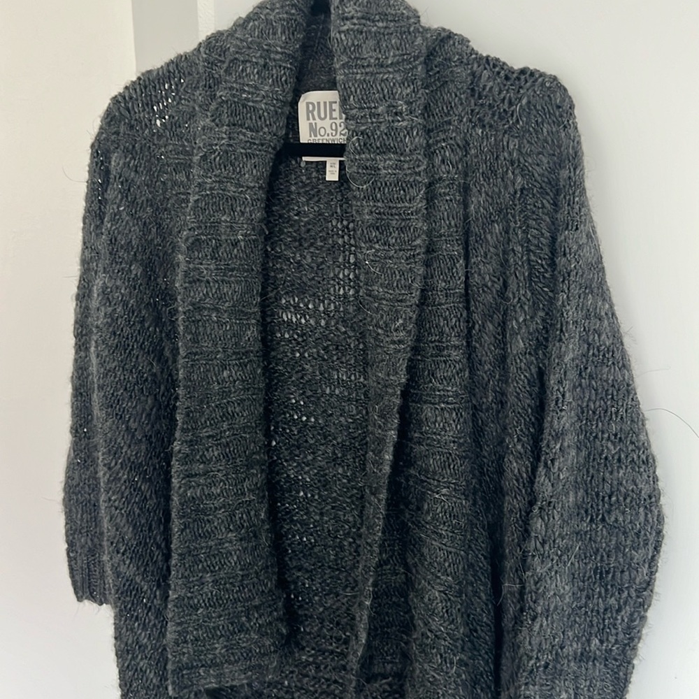 Dark Gray Ruehl Open Cardigan